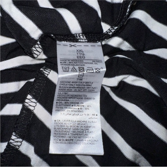 Old Navy Black & White Stripe Spaghetti Strap Halter Jersey Knit Swing D… - Picture 7 of 8